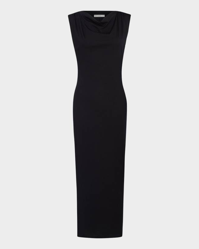Cowl-Neck Muscle Tee Midi Dress